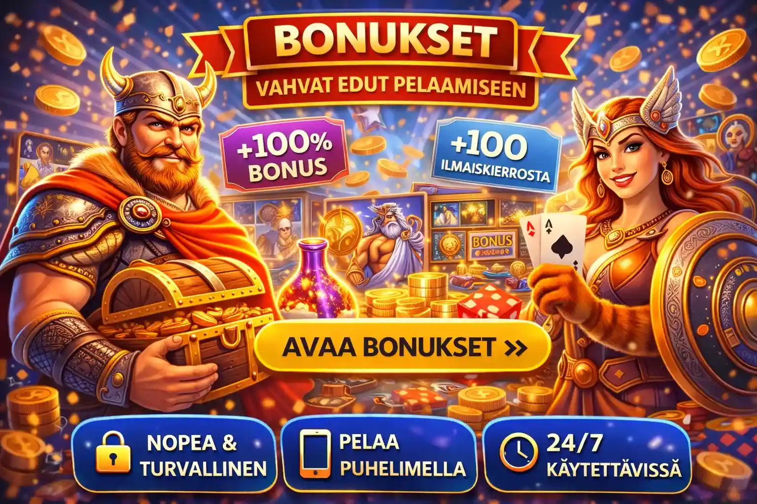Nettikasinon bonukset ja ilmaiskierrokset uusille suomalaisille pelaajille