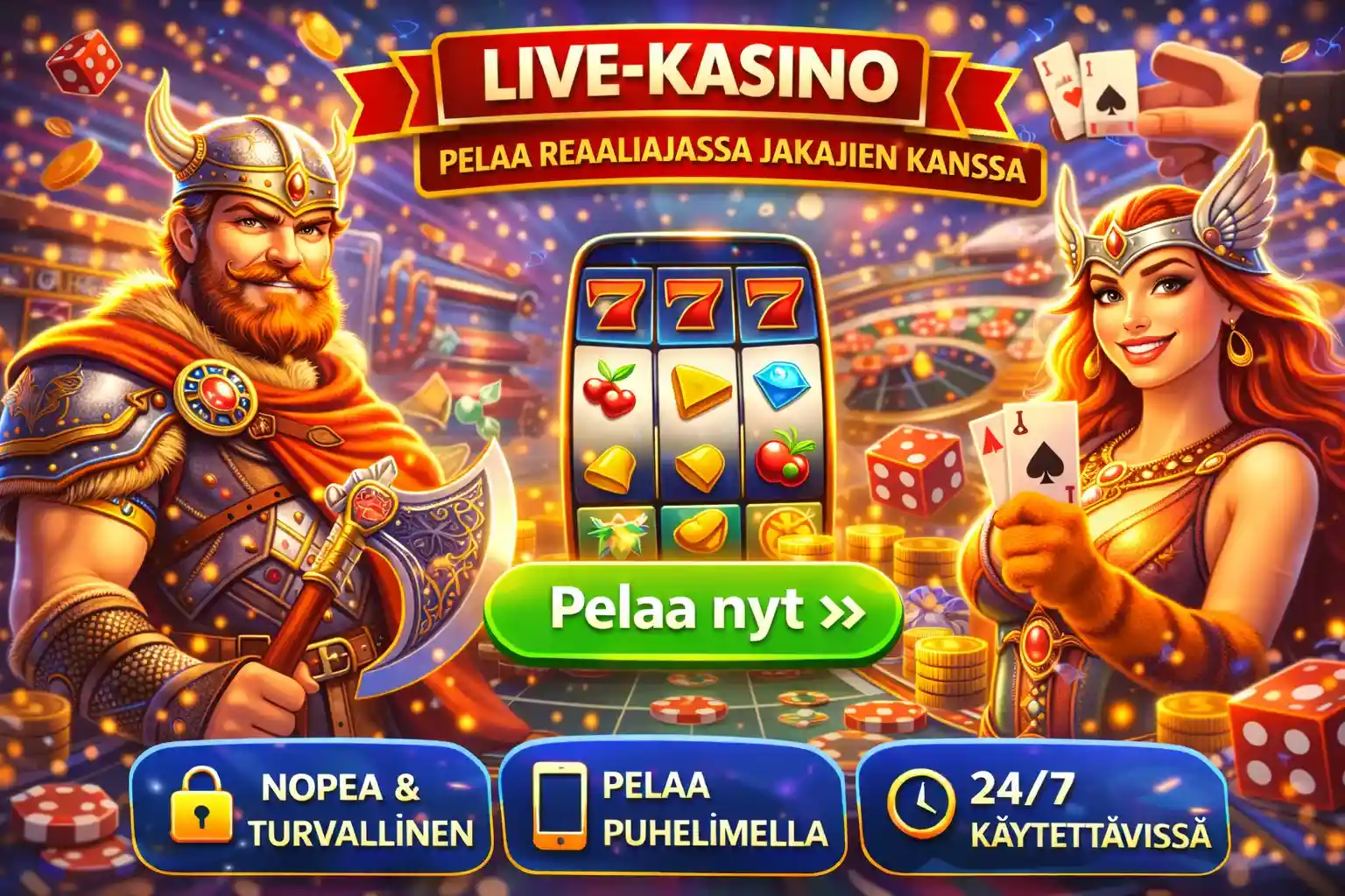 Live kasino pelit reaaliajassa jakajien kanssa suomalaisille pelaajille