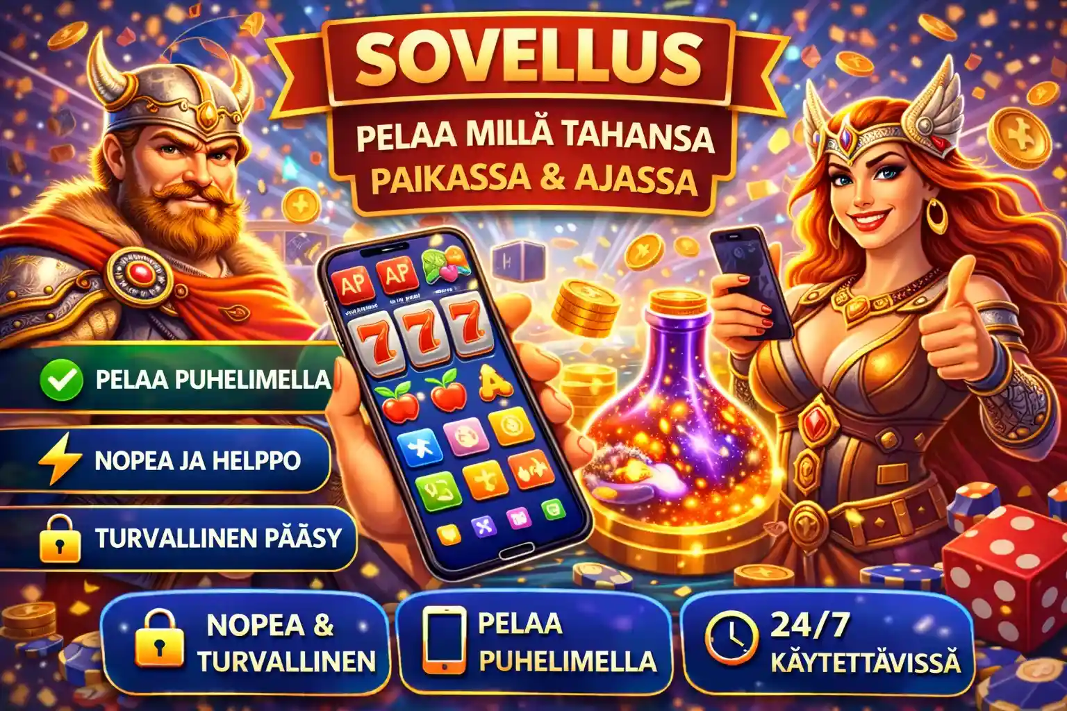 Nettikasino sovellus pelaamiseen mobiilissa milloin ja missä tahansa Suomessa